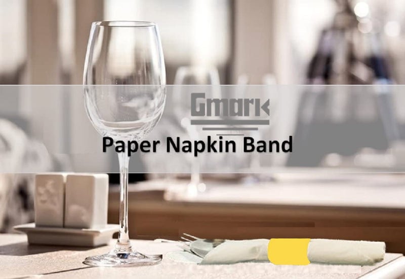 Gmark Paper Napkin Band Box of 500, Paper napkin rings self adhesive (Yellow) GM1108A - Image 2